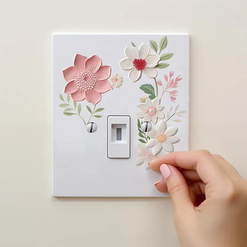 Beautiful Flowers Switch Wall Sticker