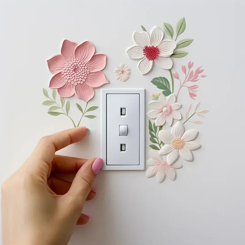 Beautiful Flowers Switch Wall Sticker