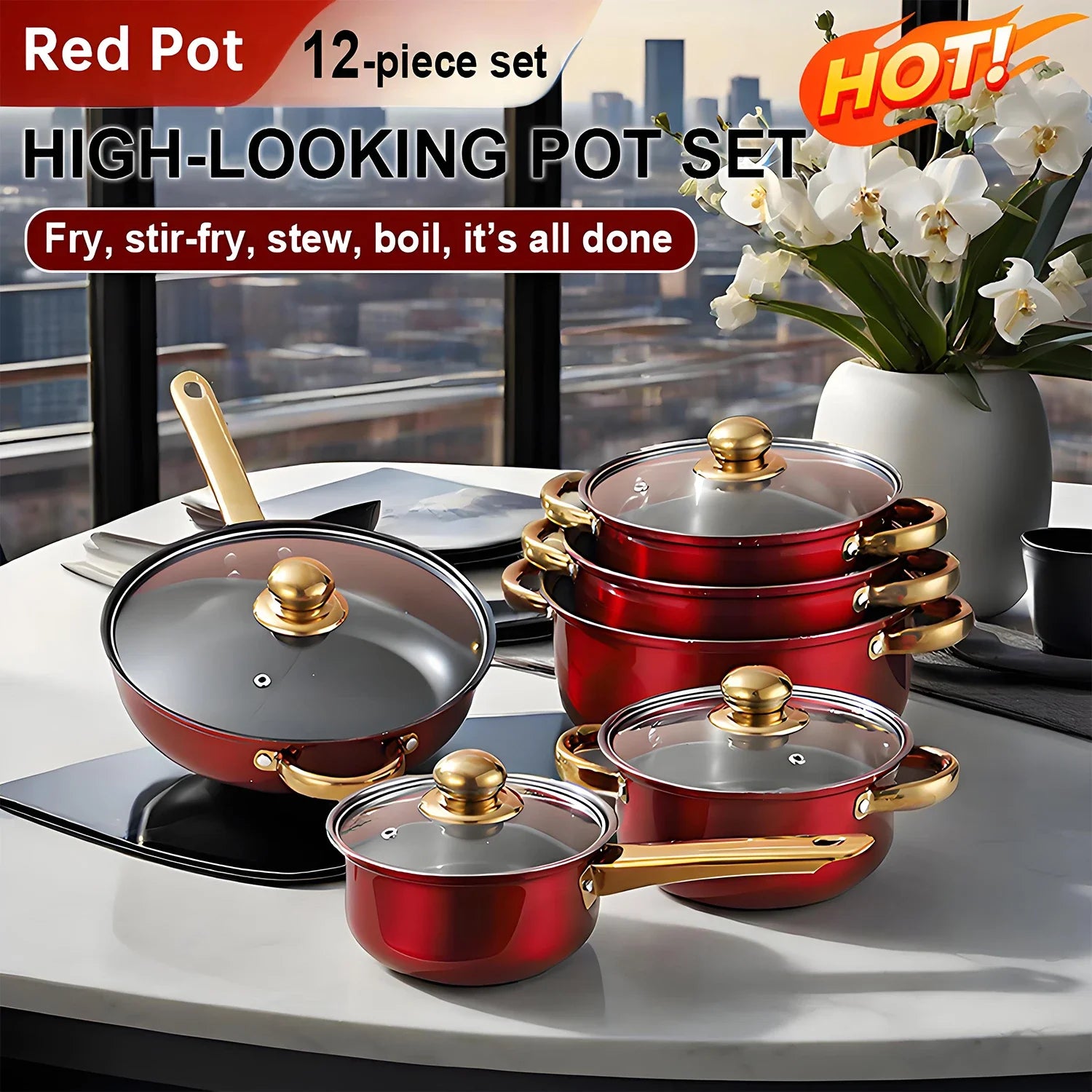 Red Cookware Set