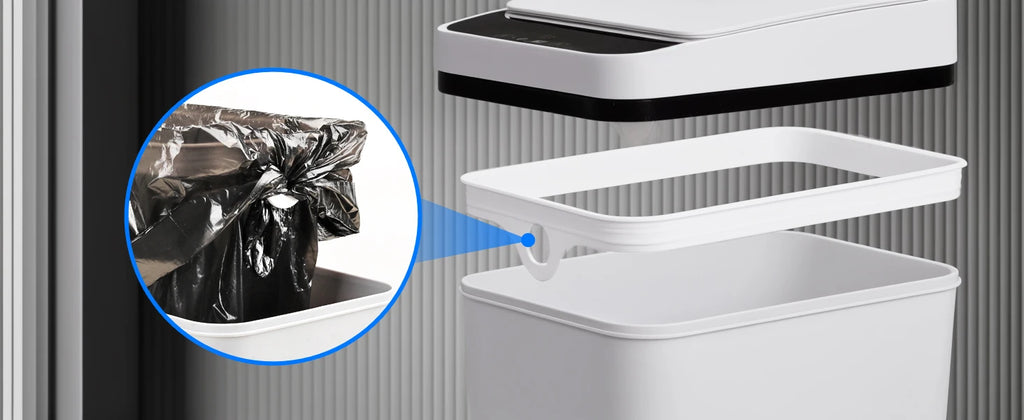 2 Pack 12L Bathroom Automatic Trash Cans