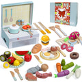 Wooden Play Food Set, Play Kitchen Accessories