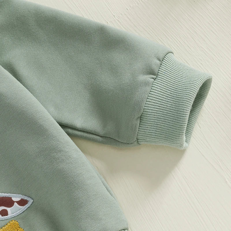 Toddler Winter 2PCS Clothing Sets Warm Fleece Hoodie Bear Print Pullover Elastic Waist Pants Outfit