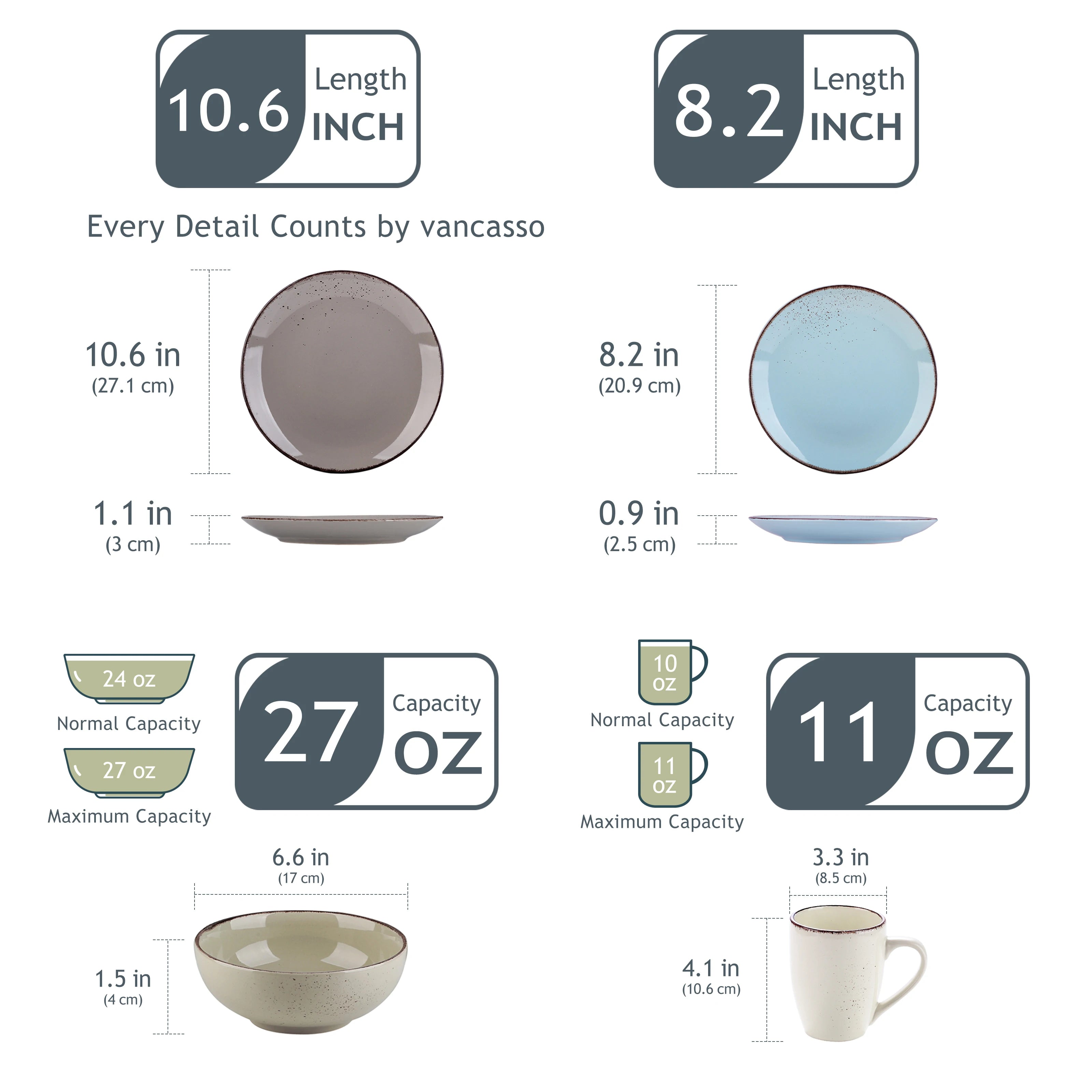 Vancasso NaviaStoneware Ceramic Dinnerware Set