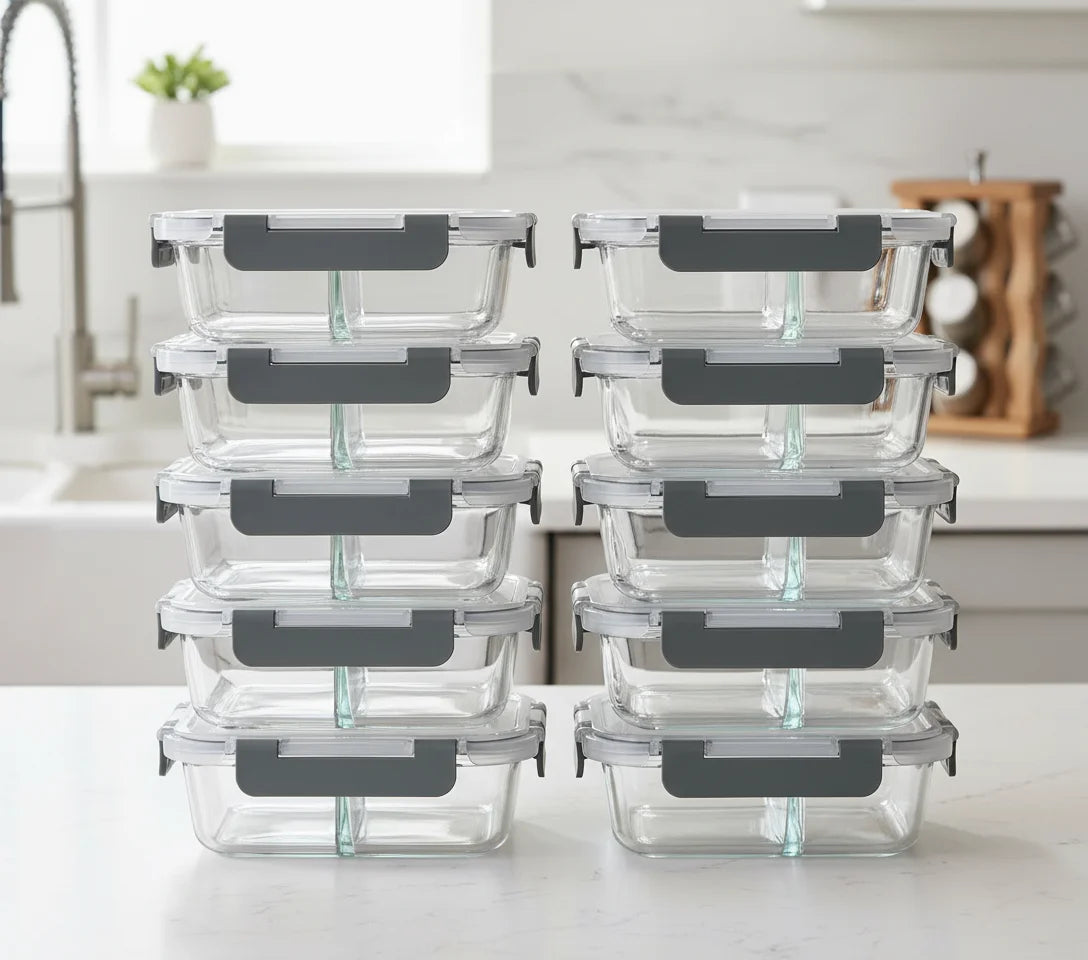 10-Pack 30oz Glass Meal Prep Containers