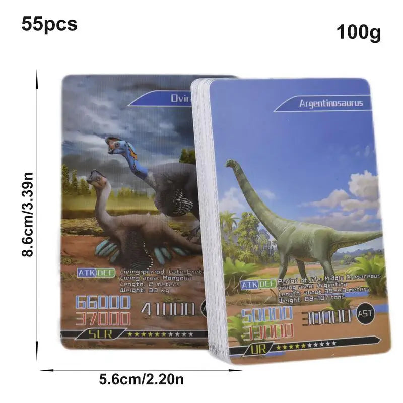 Dinosaurs Flash Learning Cards 55PCS  Collectible Cards Flash Card Educational Learning Toys For Kids
