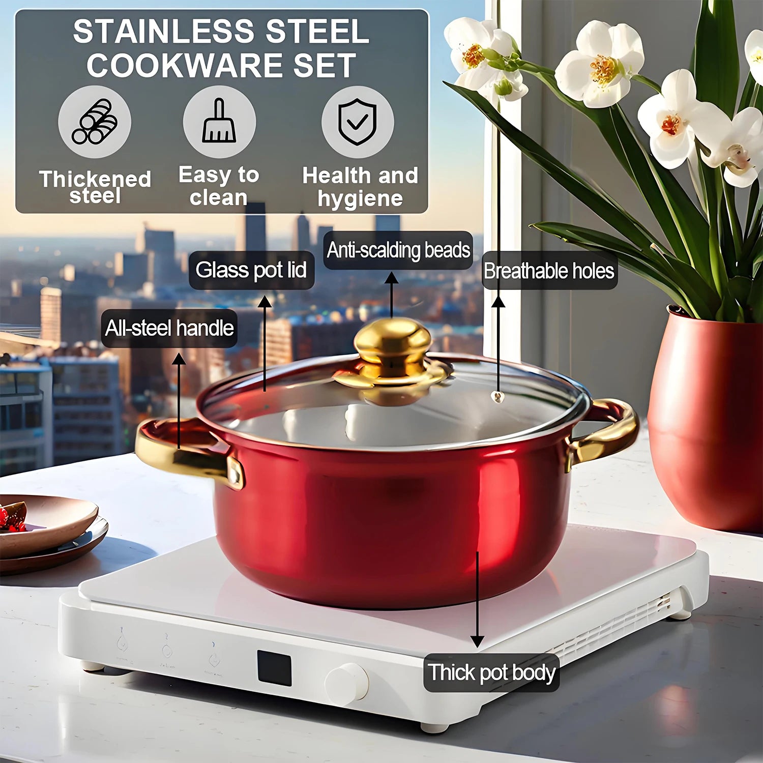 Red Cookware Set