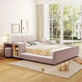Velvet Upholstered Grounded Bed Platform Bed