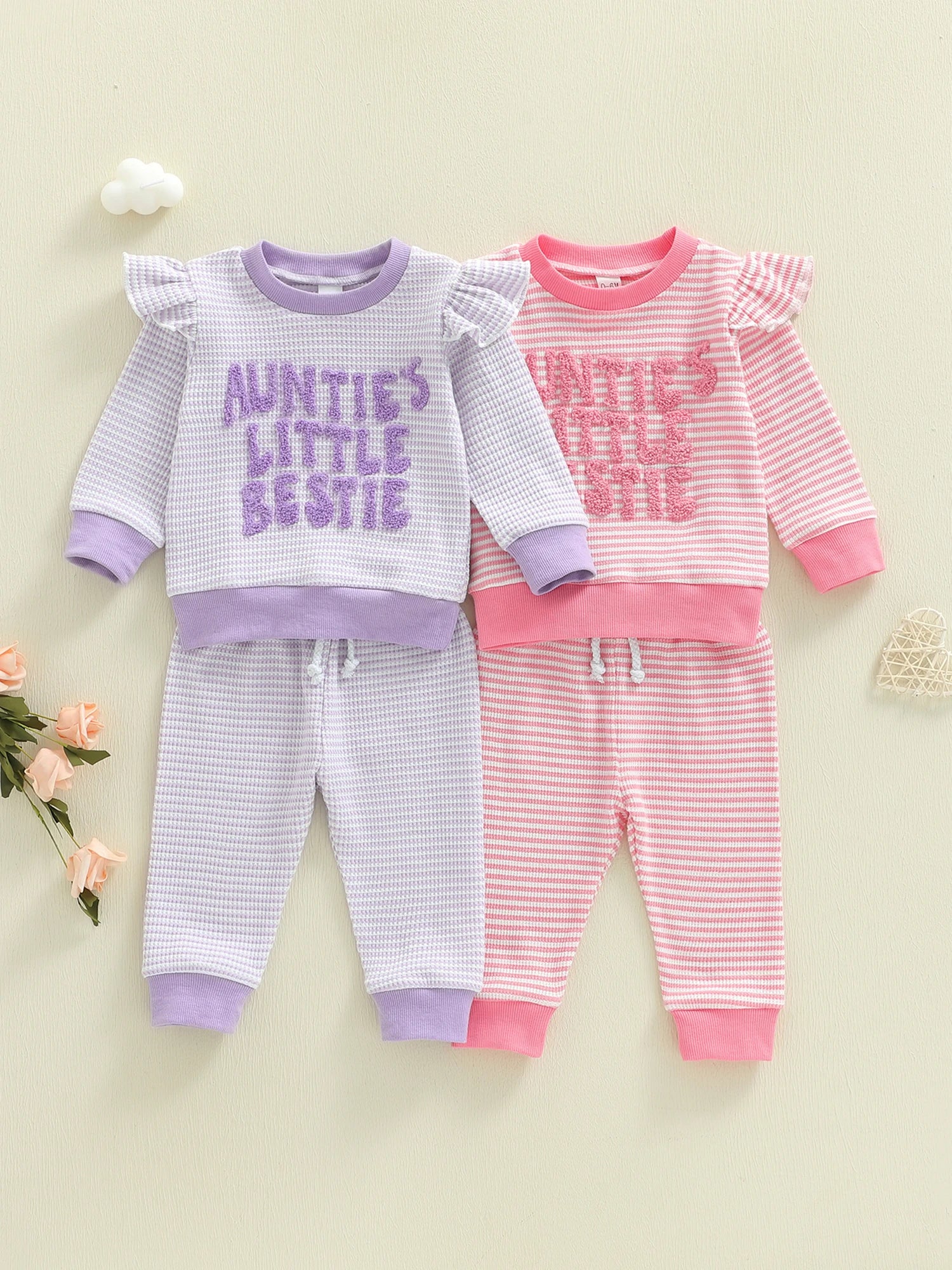Adorable Baby Girl Spring Outfits Long Sleeve Letter Sweatshirt Elastic Waist Pants Set for Stylish Toddlers Cute Clothes