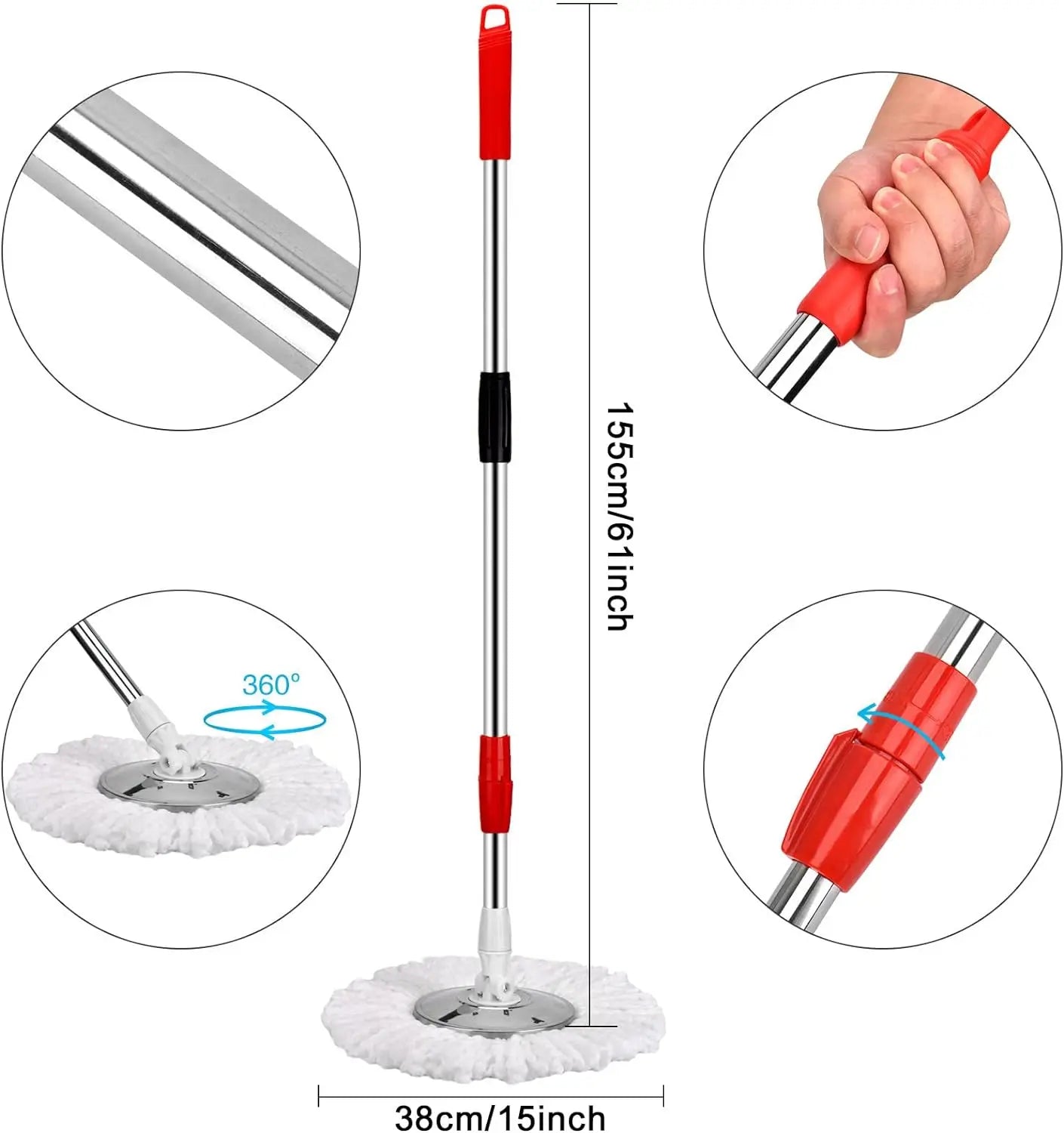 360° Spin Mop Bucket Sets with Wring System