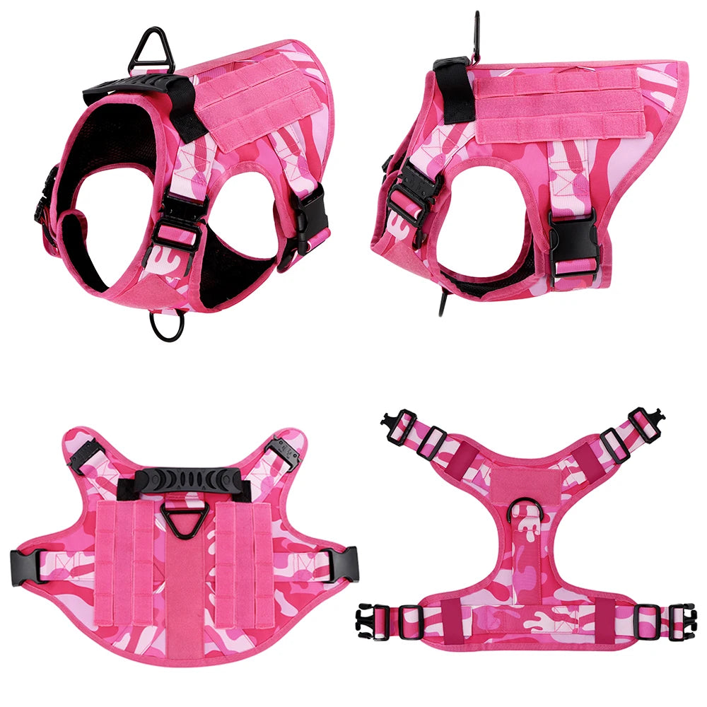 Military Pink Camouflage Dog Harness
