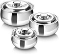 Large Insulated Casserole Dish Set of 3 with Lid, Stainless Steel Hot Pot Food Warmer Cooler for Soup Salad Serving