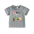 Toddler Boy Cute Cartoon Print Short Sleeve Round Neck Casual T-Shirt Summer Graphic Tee Tops for Kids