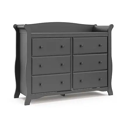 "gray 6-drawer double dresser