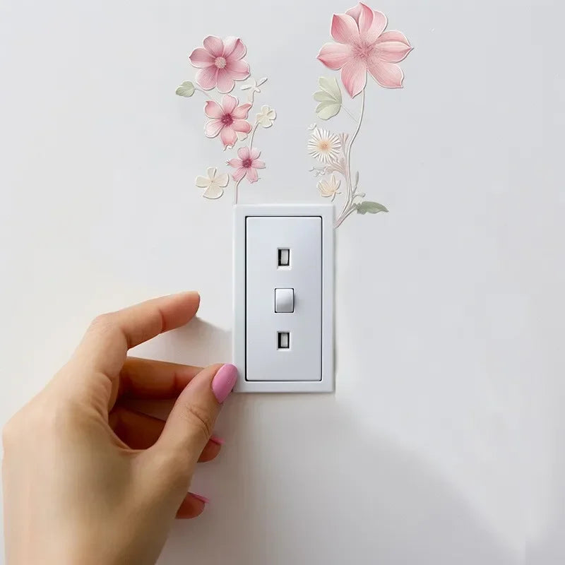 Beautiful Flowers Switch Wall Sticker