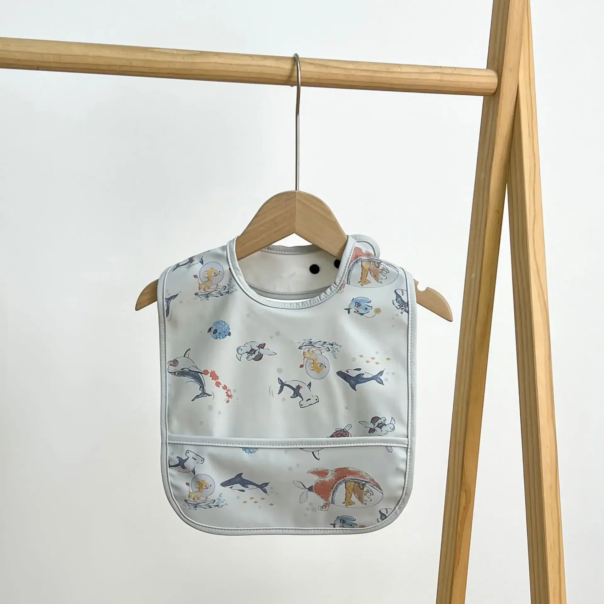Waterproof Baby Bibs Cartoon Newborns Kids Burp Cloth Art Smock Feeding Bib Apron Pocket Infant Toddler Boys Girls Saliva Towel