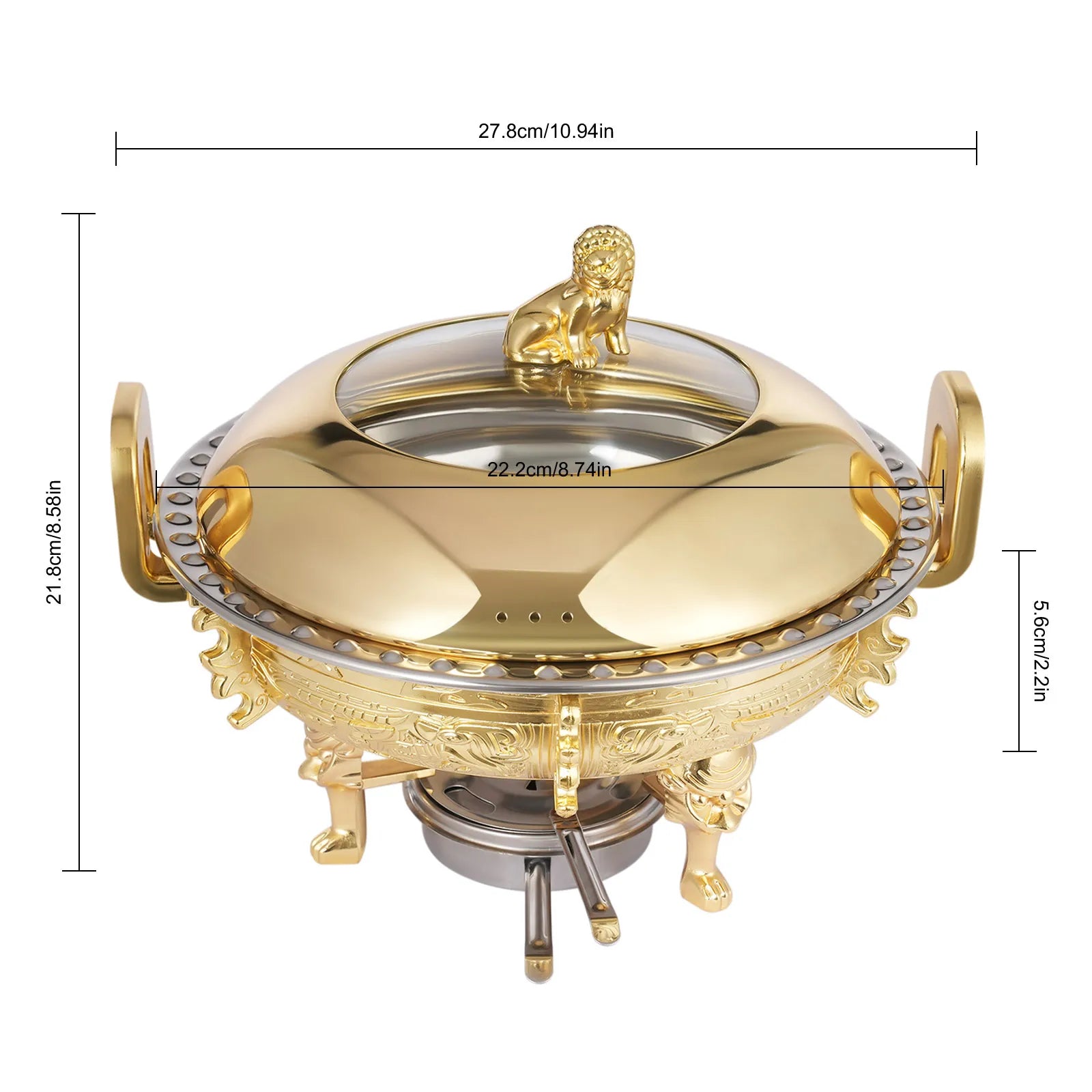 4 Packs Chafing Dish Buffet Sets Stainless Steel, Chaffing Servers w/Lid for Catering, Events and Parties,Christmas Tableware