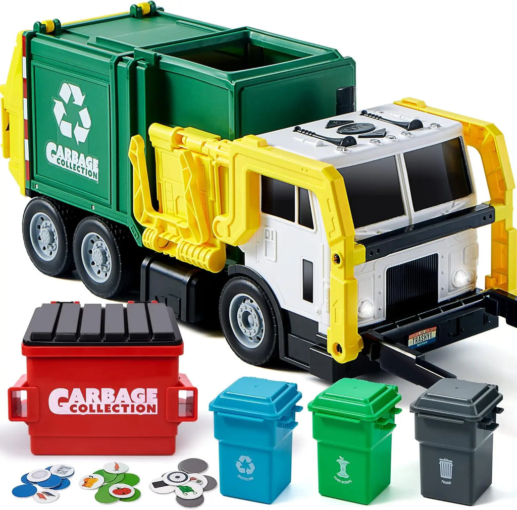 Friction Powered Garbage Truck Toy Set