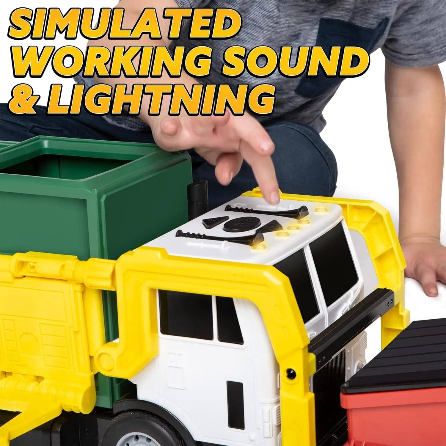Friction Powered Garbage Truck Toy Set
