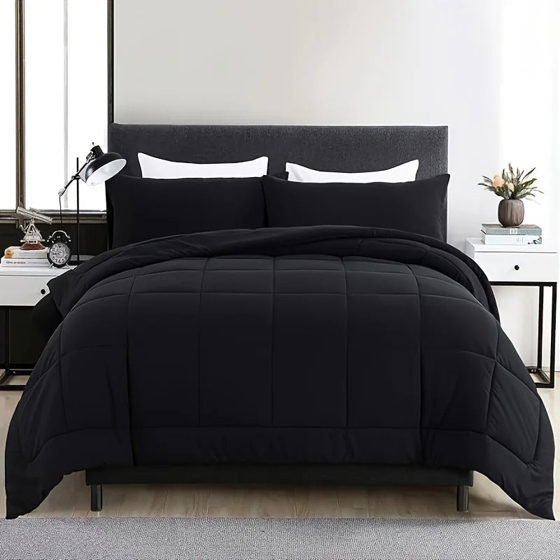 Square Design Full-Size Bed Comforter Set