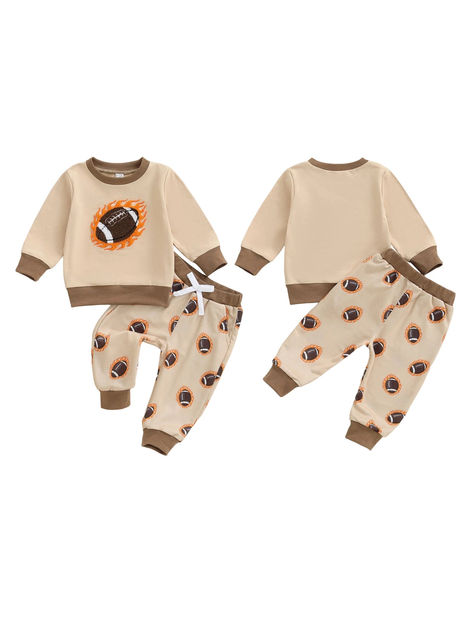 Baby Boy Autumn Clothes Sports Style Hooded Sweatshirt Drawstring Pants 2 Piece Set with Cute Animal Print