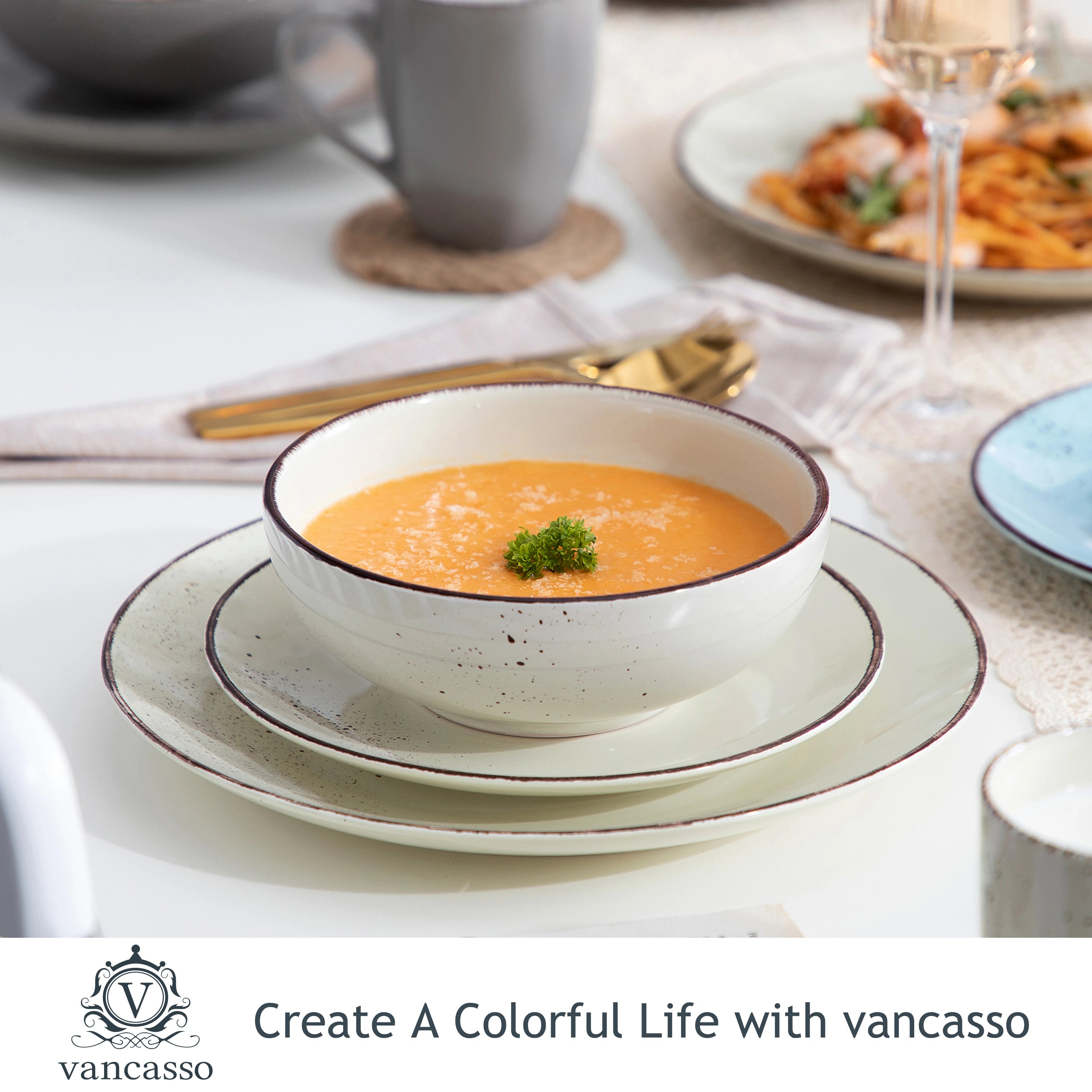 Vancasso NaviaStoneware Ceramic Dinnerware Set