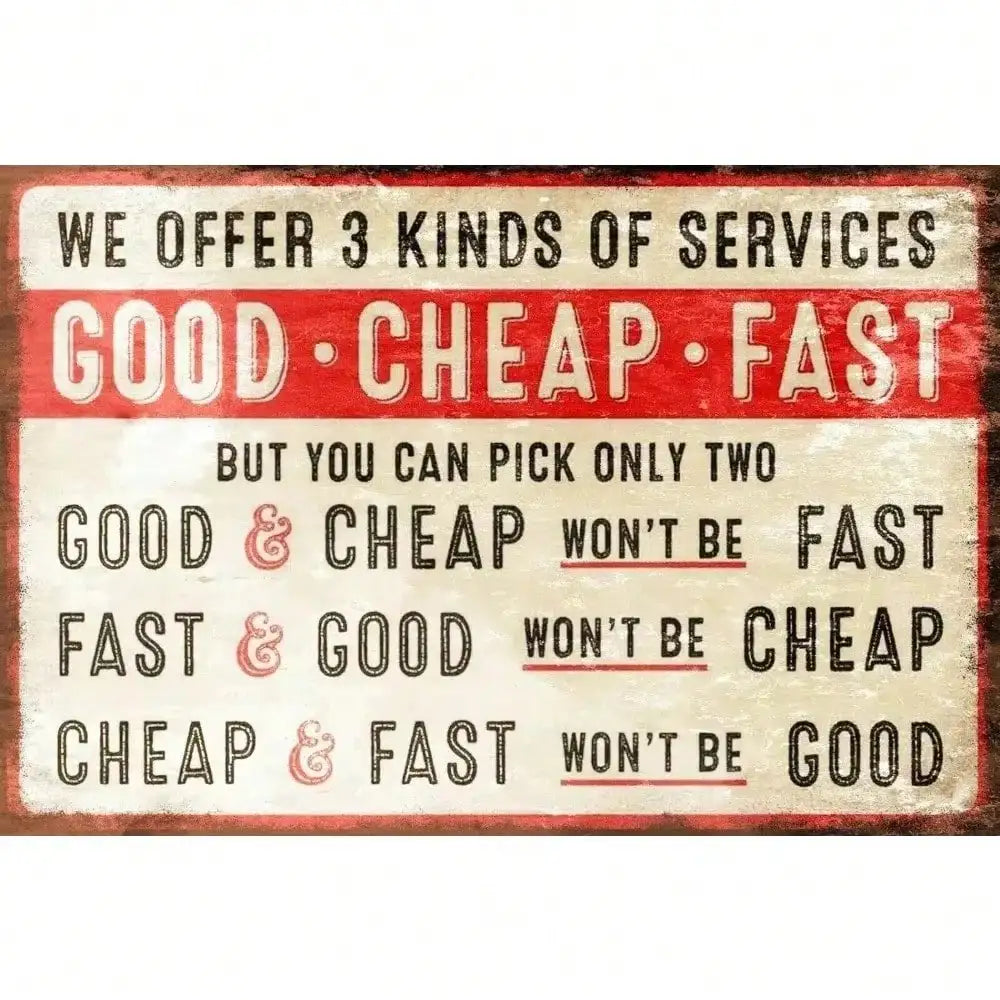 Exclusive Retro Metal Tin Sign 12x8 Inch