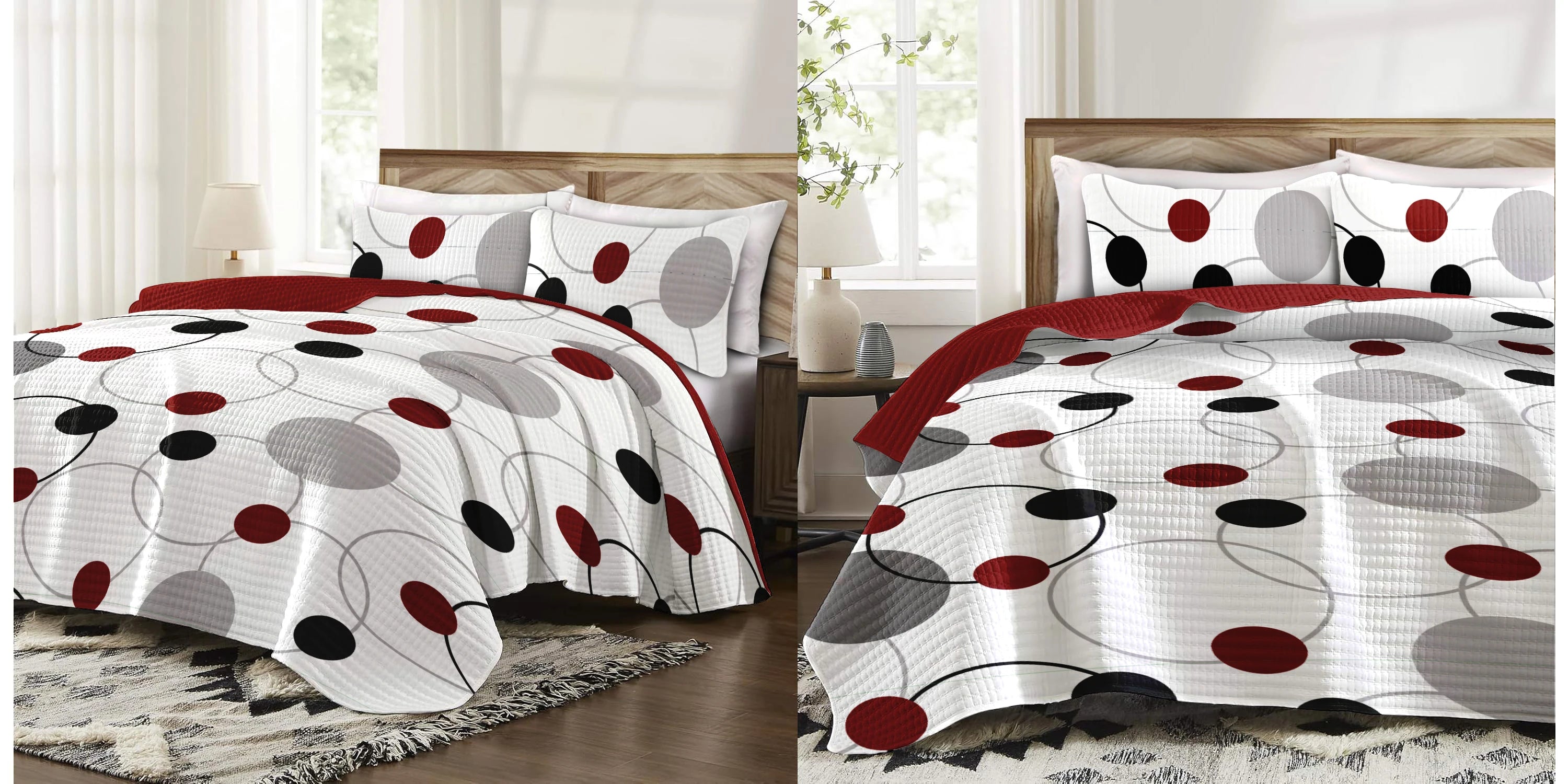 All-in-One 9-Piece Super Soft Bedspread & Curtain Set