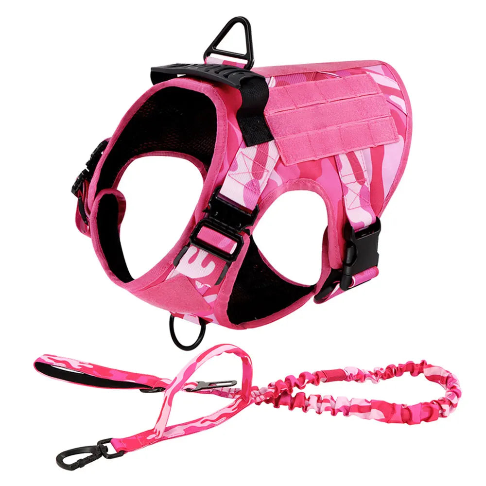 Military Pink Camouflage Dog Harness