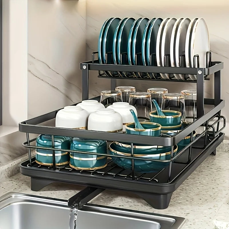 Double-Tier Extendable Dish Drainer