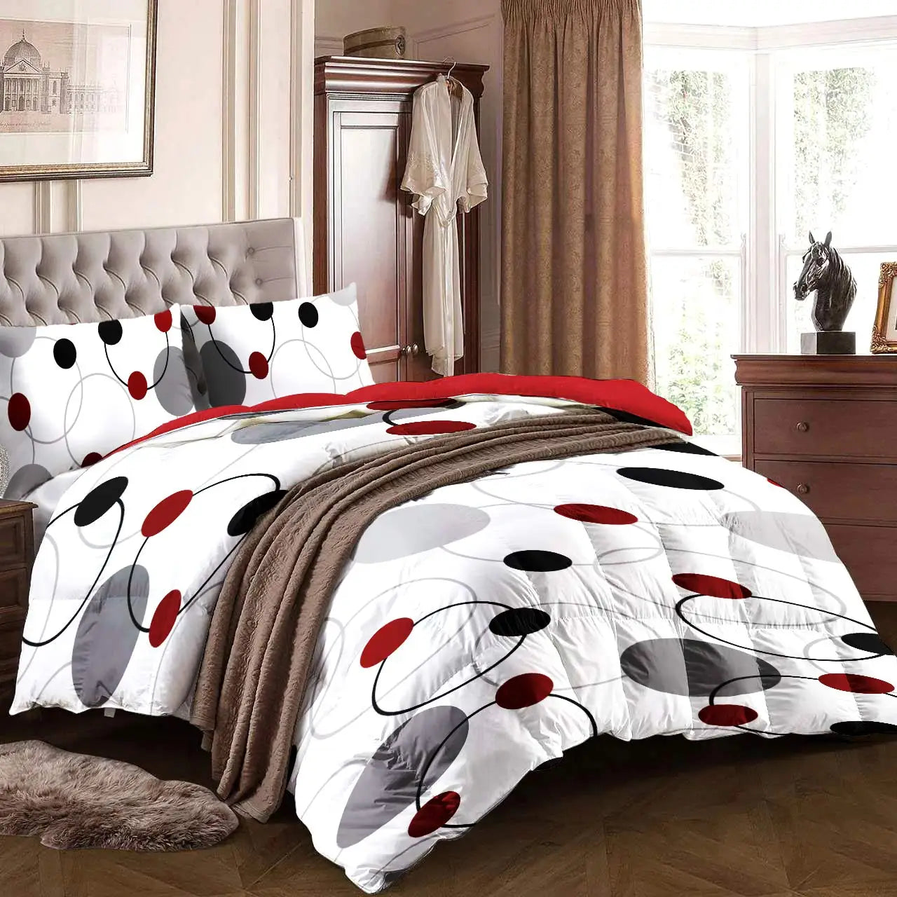 All-in-One 9-Piece Super Soft Bedspread & Curtain Set