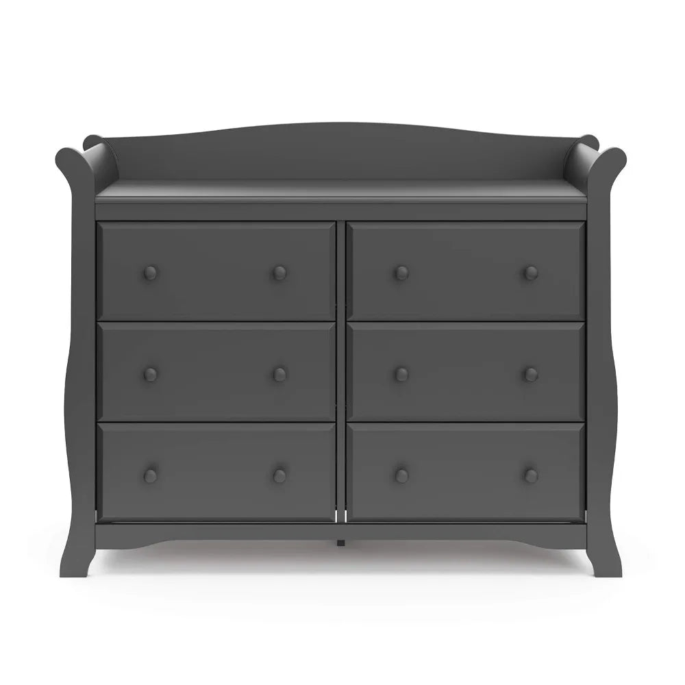 "gray 6-drawer double dresser