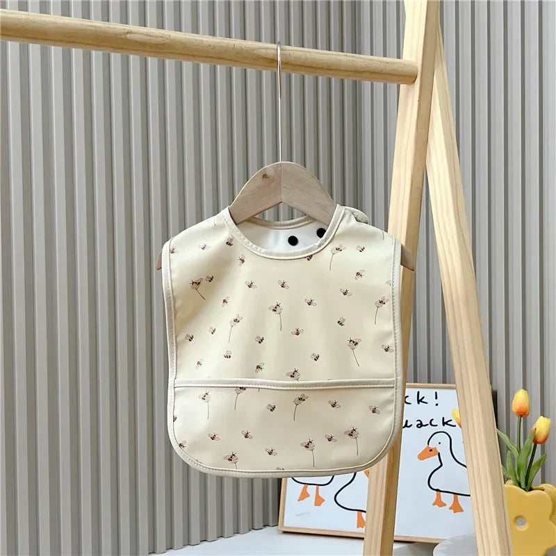 Waterproof Baby Bibs Cartoon Newborns Kids Burp Cloth Art Smock Feeding Bib Apron Pocket Infant Toddler Boys Girls Saliva Towel