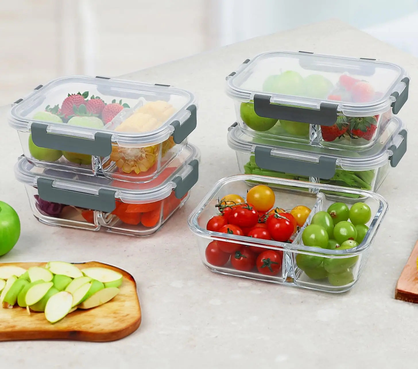 10-Pack 30oz Glass Meal Prep Containers