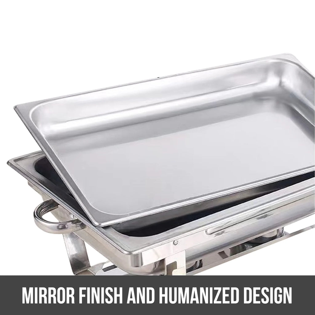 Chafing Dish Buffet Set 8QT Electric Stainless Steel 2/4/6Pack Full Size Pans Food Warmer Chafing Fuel Holder for Party Catering