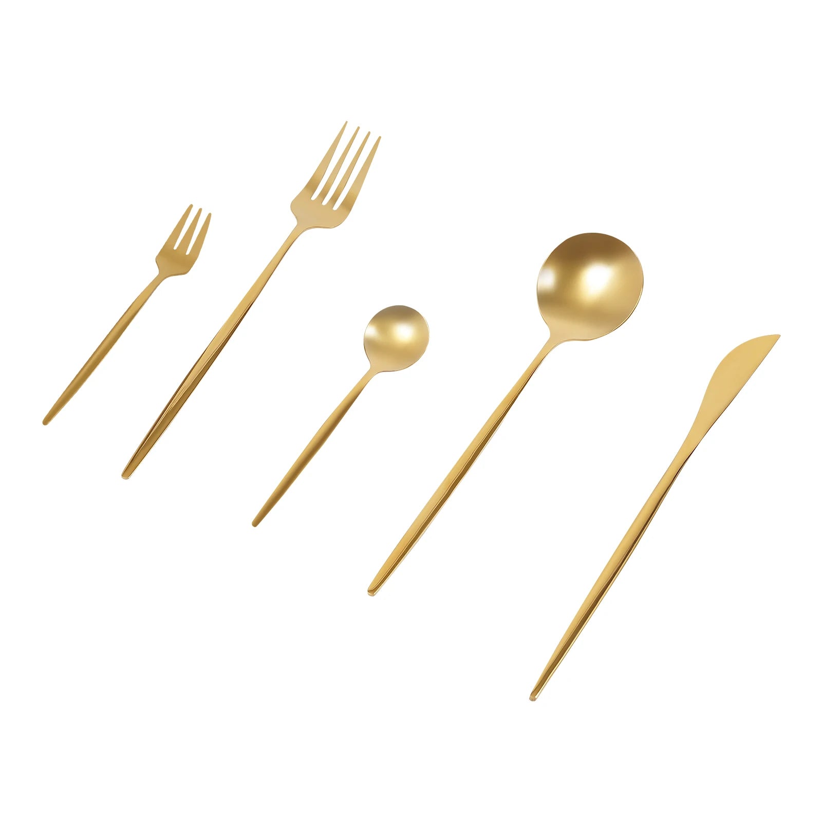 90 Pcs Gold Flatware Set