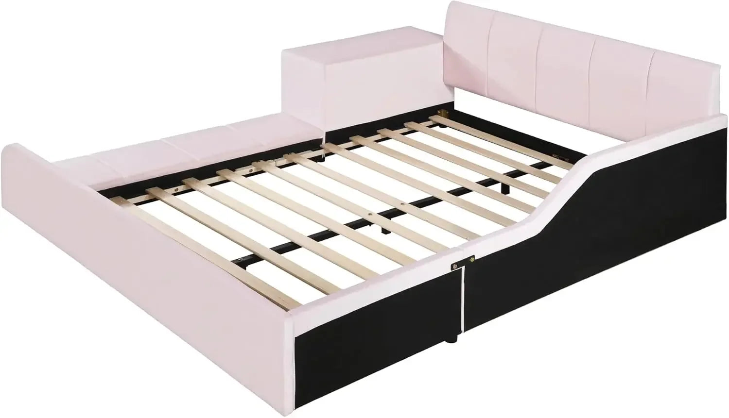 Velvet Upholstered Grounded Bed Platform Bed