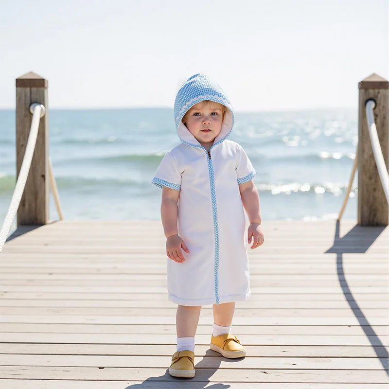 Children s Beach Towel with Hood Embroidered Swim Cover-up for Toddlers Boys and Girls Bathrobe for Pool and Beach