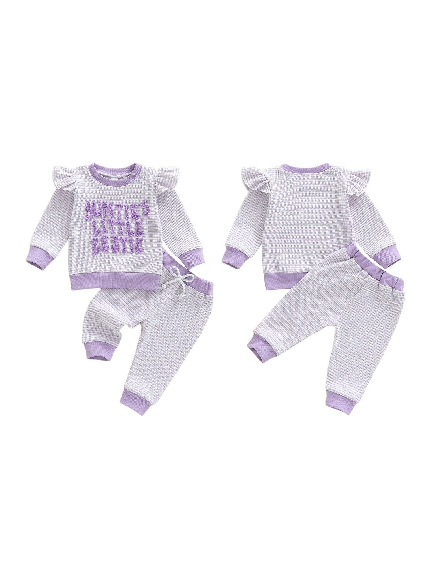 Adorable Baby Girl Spring Outfits Long Sleeve Letter Sweatshirt Elastic Waist Pants Set for Stylish Toddlers Cute Clothes