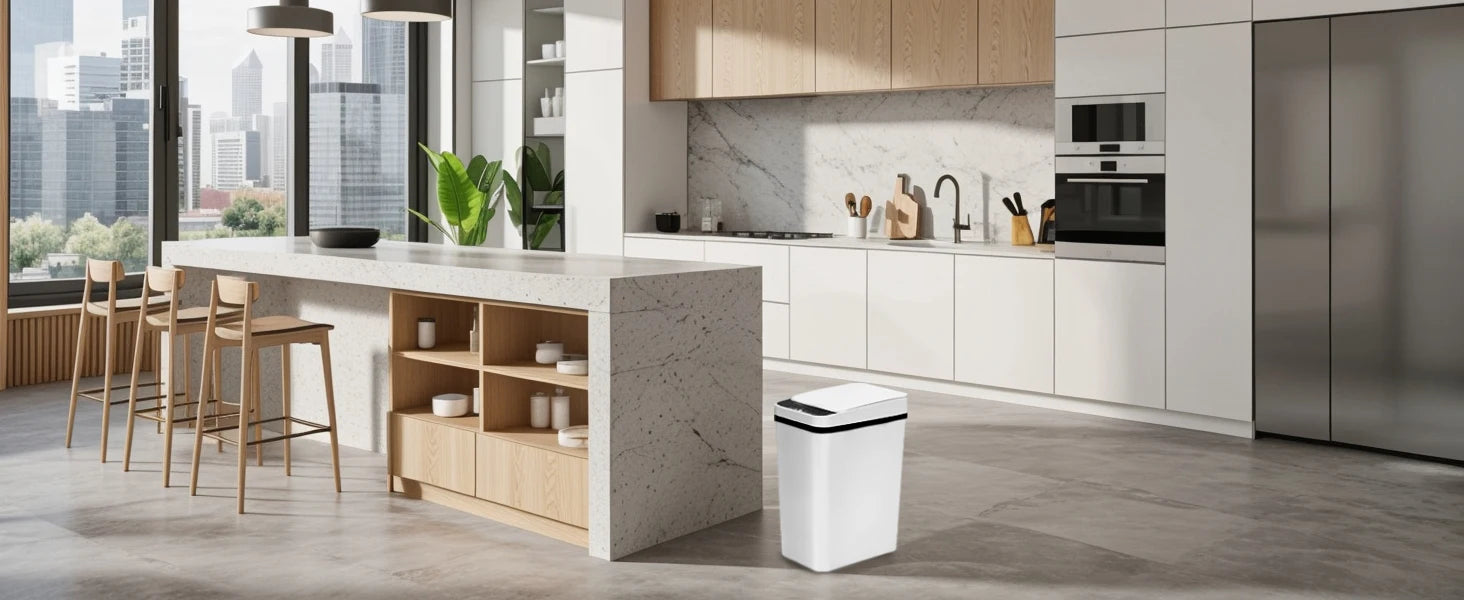 2 Pack 12L Bathroom Automatic Trash Cans