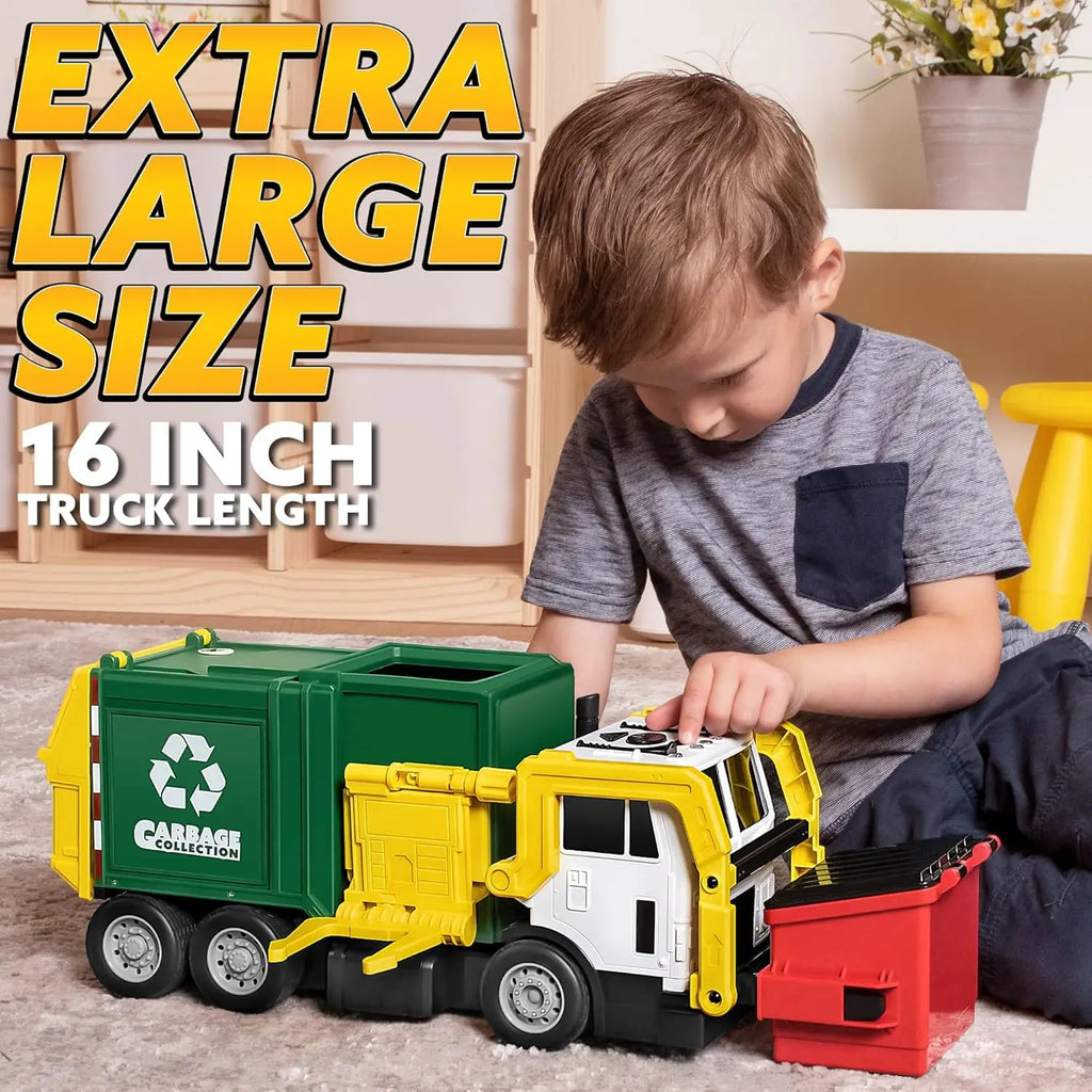 Friction Powered Garbage Truck Toy Set