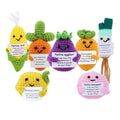 Mini Positive Vegetables Set Positive Crochet Dolls /w Affirmation Card Cartoon Hand Woven Fruit Desktop Ornament Christmas Gift