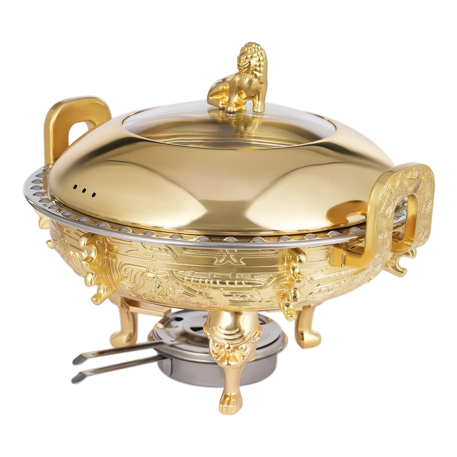 4 Packs Chafing Dish Buffet Sets Stainless Steel, Chaffing Servers w/Lid for Catering, Events and Parties,Christmas Tableware