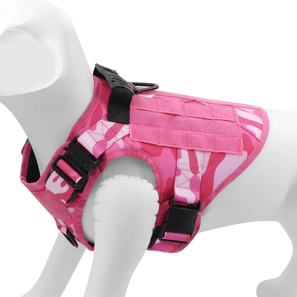 Military Pink Camouflage Dog Harness
