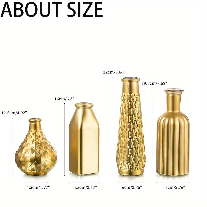Cylindrical Gold Glass Vase
