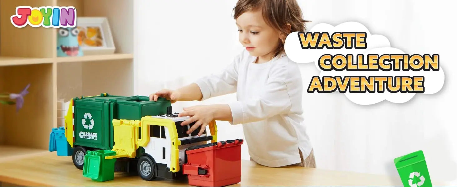 Friction Powered Garbage Truck Toy Set